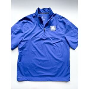 New York Giants Nike On-Field Apparel Short Sleeve 1/4 Zip Size Medium